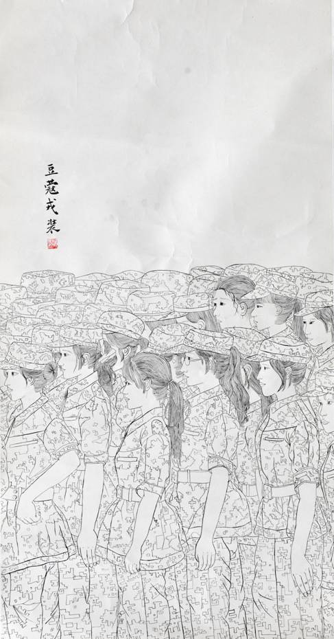 中学组美术、手工制作 金奖《豆蔻戎装》作者：郑若晗 年龄：13岁 学校：珠海市第十中学 辅导老师：马莎